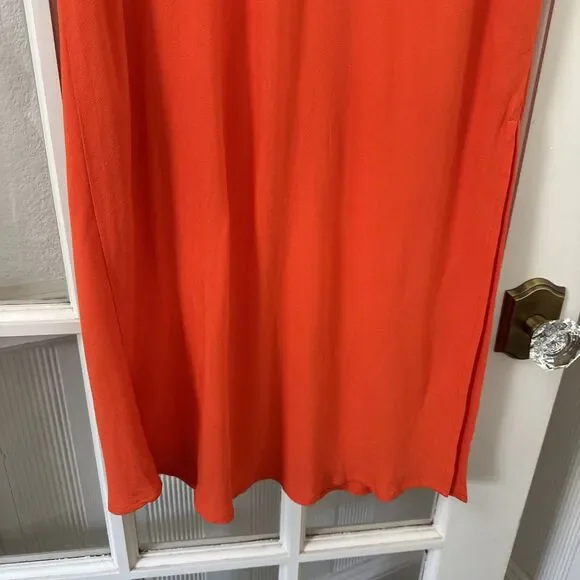 NWT Bright Orange Midi Slip Skirt Old Navy Women's Large - Picture 4 of 11